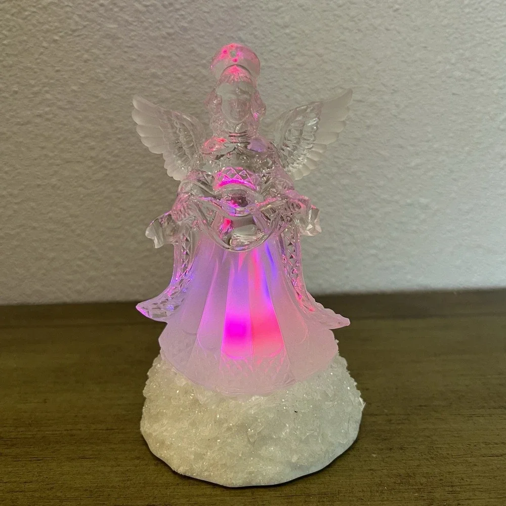 Christmas Angel Hard Plastic Rotating Colors 5.5